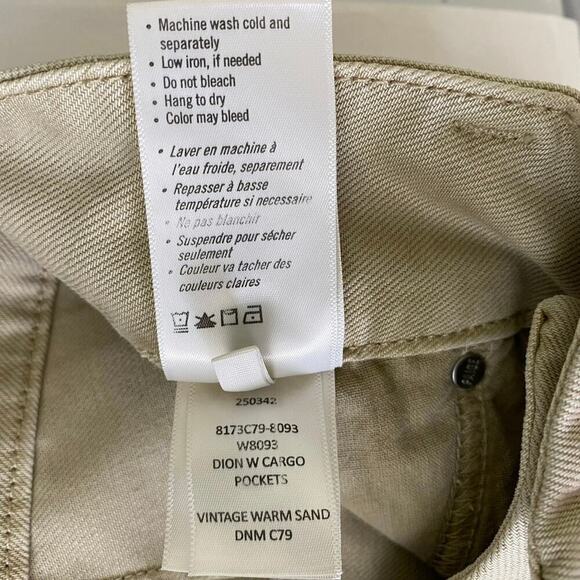 Paige Dion Cargo Pants Size 28 Vintage Sand Full Length Wide Leg Cotton Casual - Picture 13 of 16